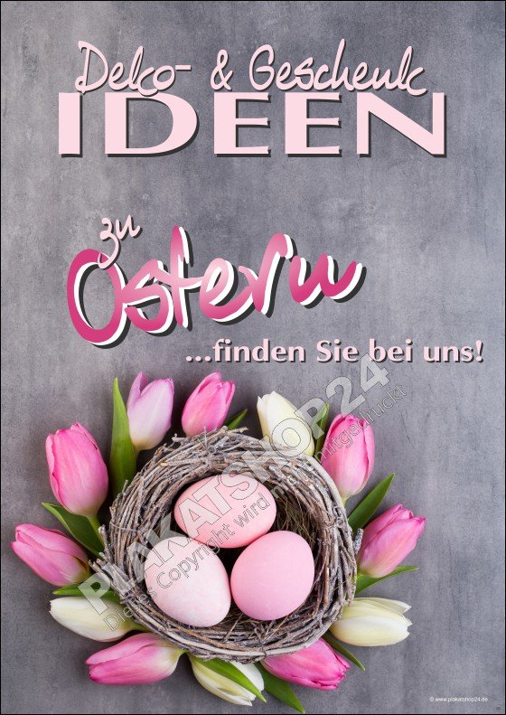 Dekoplakat Geschenkideen zum Osterfest