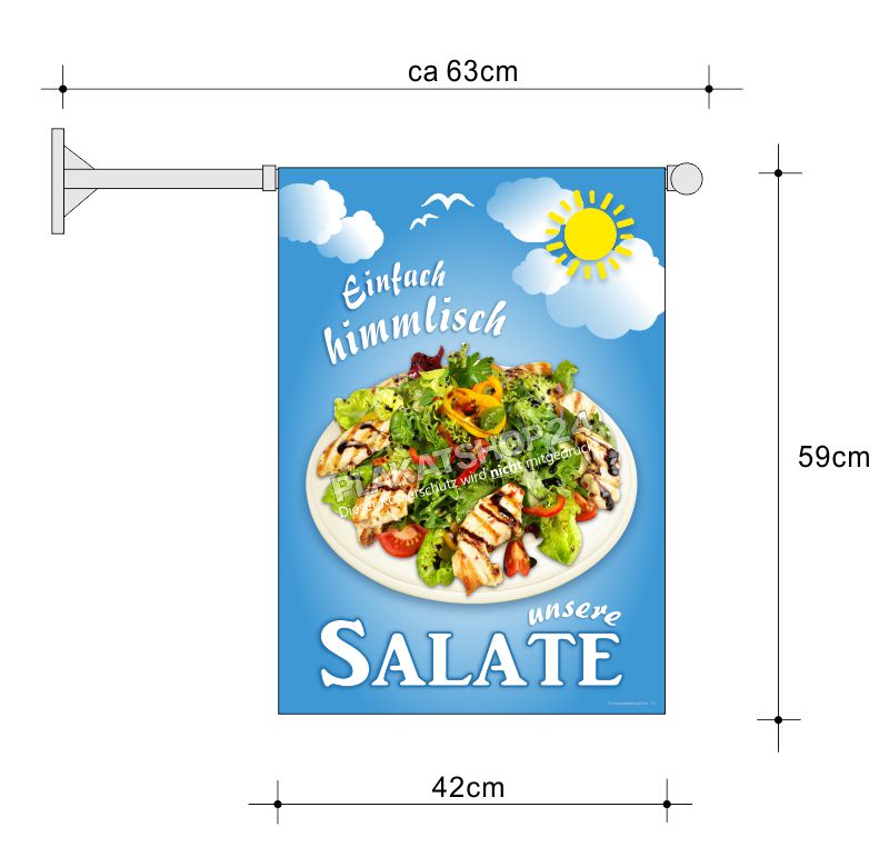 fahne-salat-mit-haehnchenbrust Gastronomiefahne Salat mit Geflügel