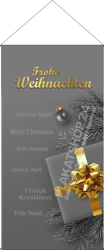 Dekobanner Stoff modernes Weihnachtsfenster