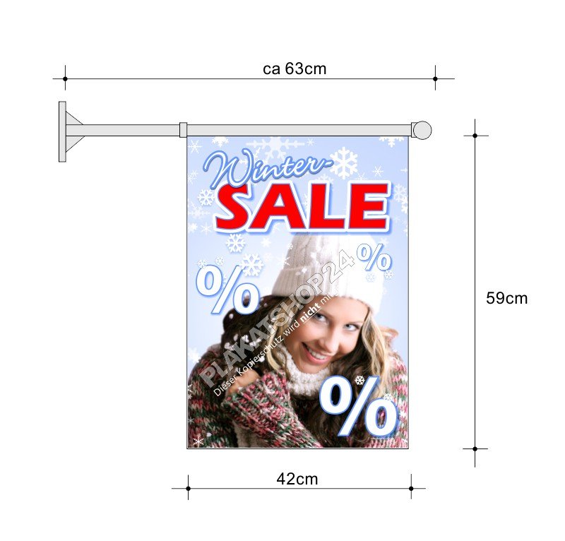 Sale-Fahne A2 für Winter-Sale-Werbung