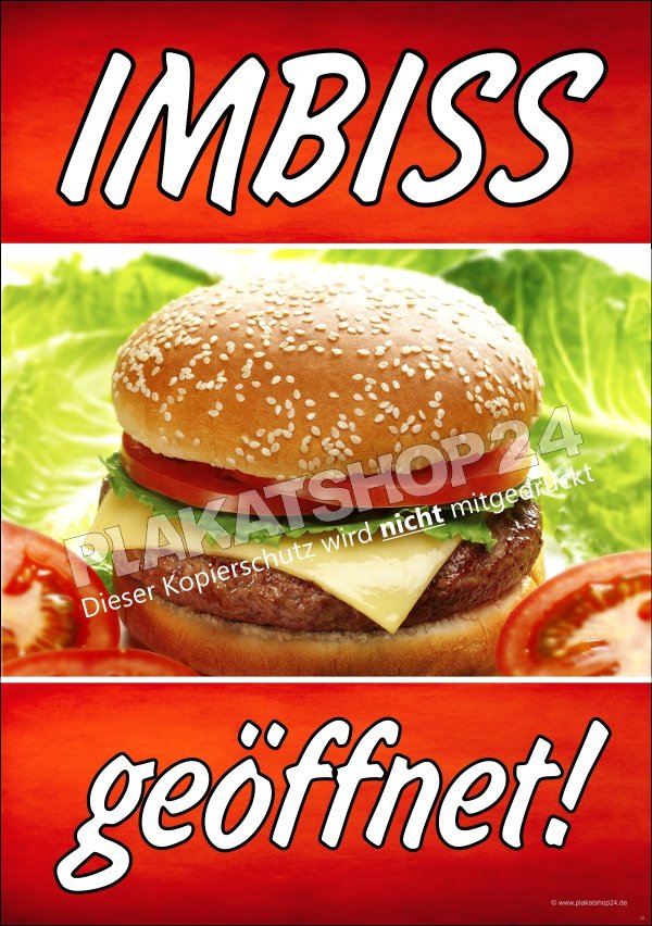 Imbiss-Schild (Plakat) für Imbiss-Reklame