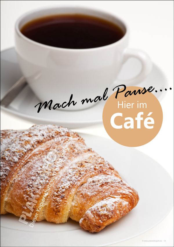 plakat-pause-im-cafe Café-Werbeplakat Pause im Café