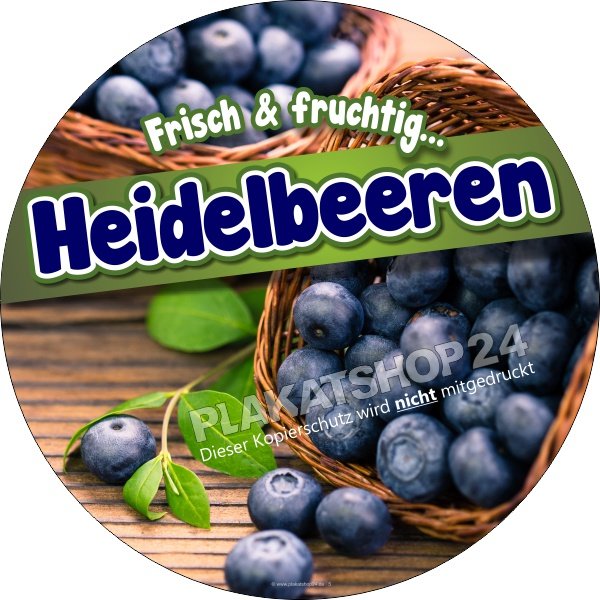 aufkleber-frische-heidelbeeren Werbefolie für Blaubeeren / Heidelbeeren