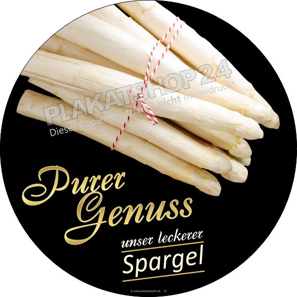 Runder Spargel-Aufkleber "Purer Genuss" – Wetterfeste Klebefolie für Fenster & Tresen Runder Spargel-Aufkleber "Purer Genuss" – Wetterfeste Klebefolie für Fenster & Tresen