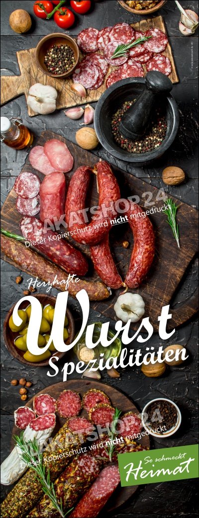 Metzgereibanner Salami Wurstspezialitäten