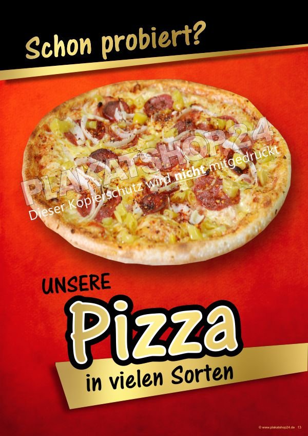 pizzaplakat Werbung Pizzeria Dekoplakat
