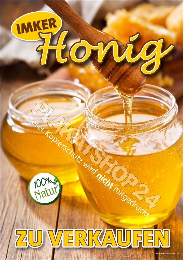 Wetterfestes Honigposter Imkereireklame