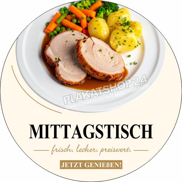 Runde Klebefolie Mittagstisch – Schaufensterfolie Gastronomie | Wetterfest