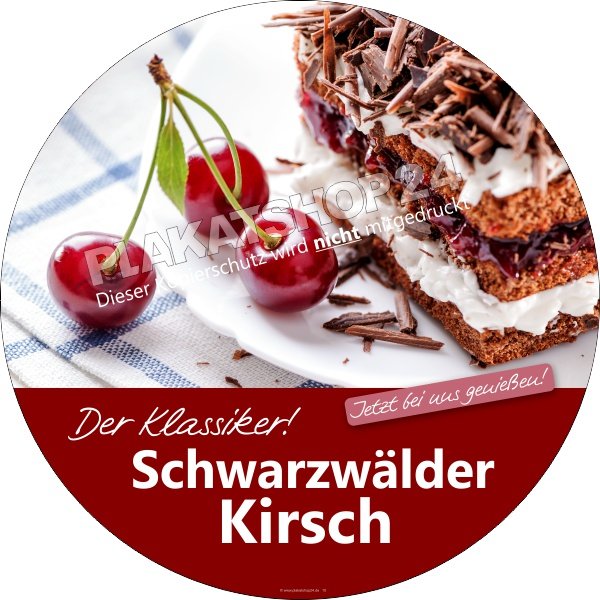 Schwarzwälderkirsch Kuchenaufkleber