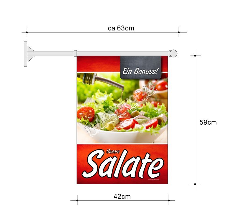 Günstige Fahne für Salat Werbung