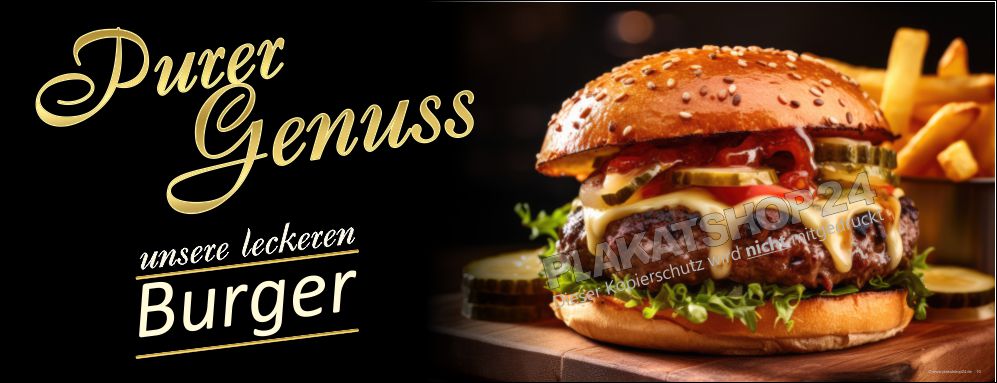 Gastro-Werbeplane mit Hamburger-Werbung