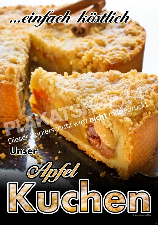Kuchen-Plakat  für Apfelkuchen
