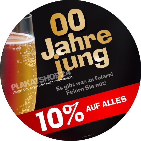 Klebefolie zum Jubiläum für die Schaufensterdeko