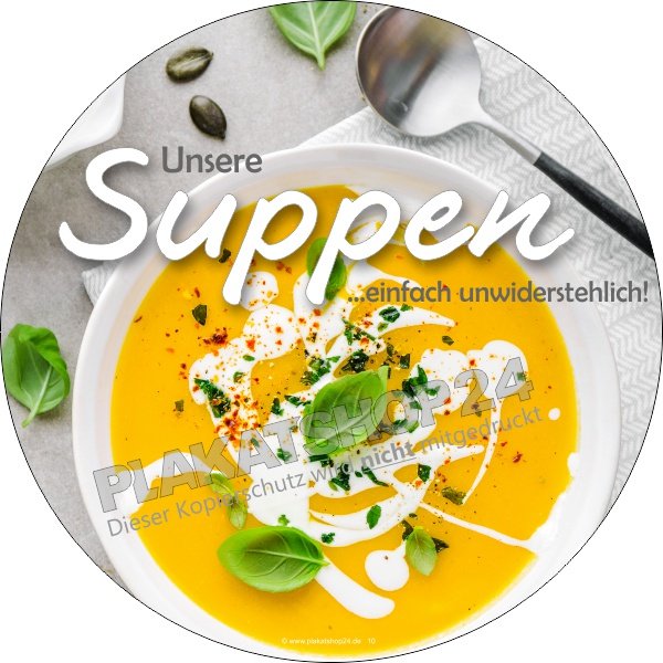 Suppenaufkleber Cremesuppe