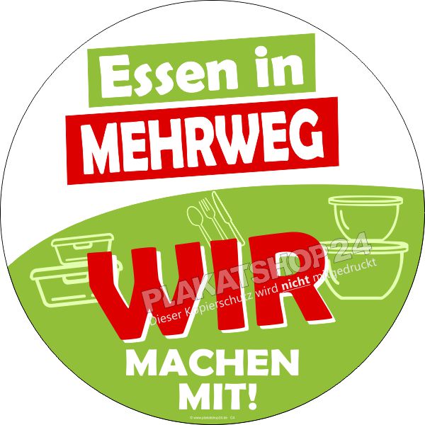 Klebefolie Essen in Mehrwegverpackungen