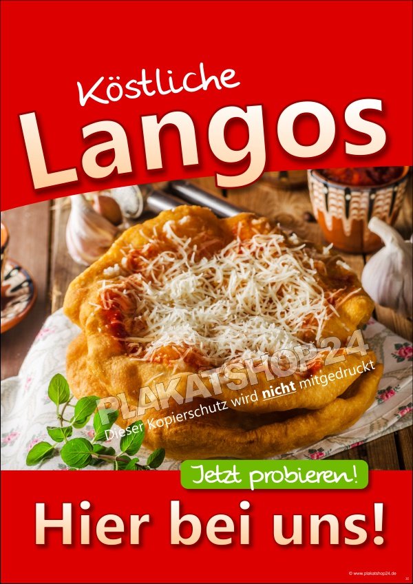 Poster_Langos Werbeposter Fladenbrot Langos