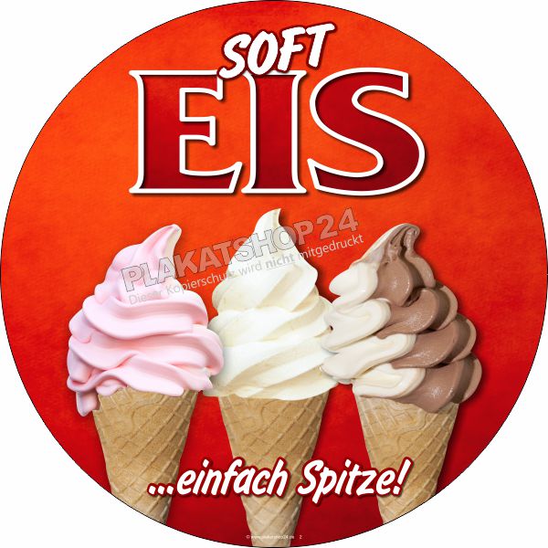 Runder Aufkleber mit Softeis-Fotos