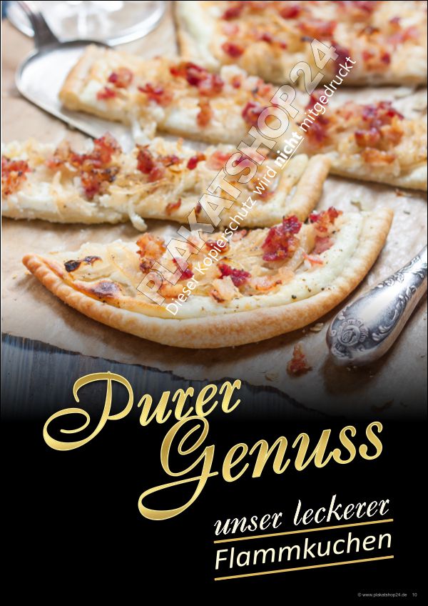 Werbeschild für Flammkuchen Werbeschild für Flammkuchen