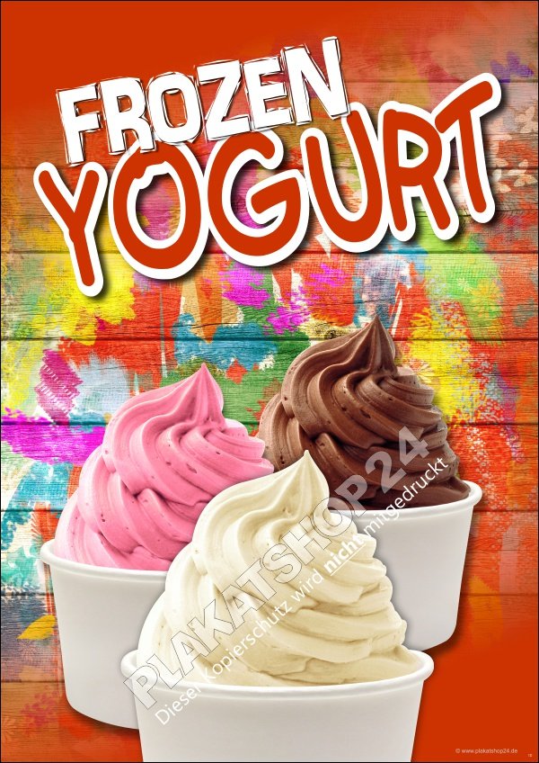 Werbeposter Frozen Yogurt für Schaufenster/Kundenstopper