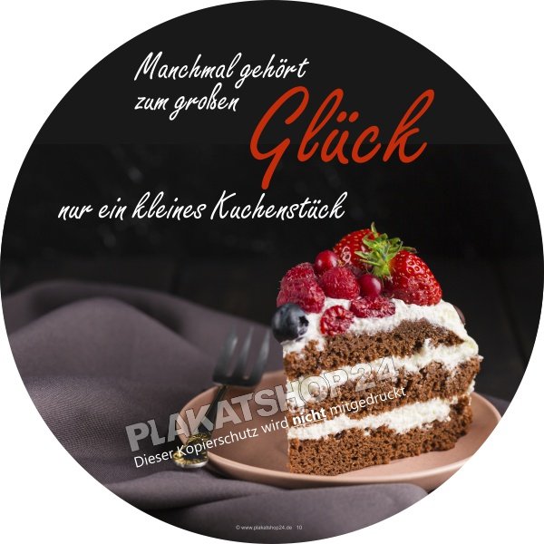 Kuchenaufkleber Reklame für Konditorei/Café