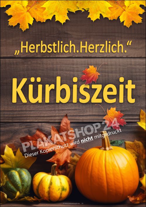 Kürbiszeit - Herbstlich Herzlich - Werbeplakat
