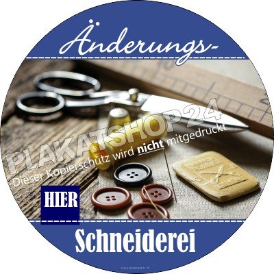 Aufkleber für Änderungs-Schneiderei mit Nähutensilien