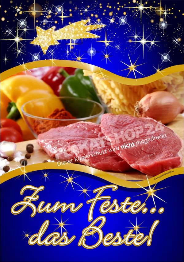 Metzgerei-Plakat für Weihnachten