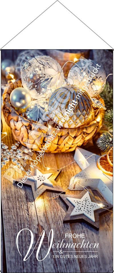 Transparentes Stoffbanner Frohe Weihnachten