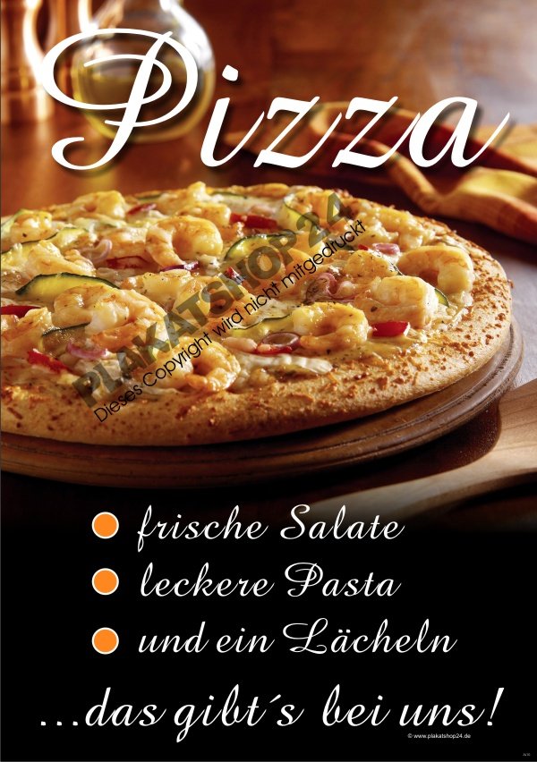 Pizza-Werbeplakat für Pizzareklame