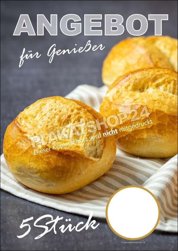 Brötchenplakat mit Preisfeld