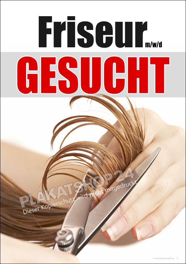 Poster für die Mitarbeitersuche: Friseur m/w/d gesucht Poster für die Mitarbeitersuche: Friseur m/w/d gesucht