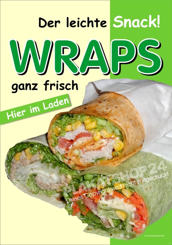 Wraps-Plakat für Werbung frische Wraps