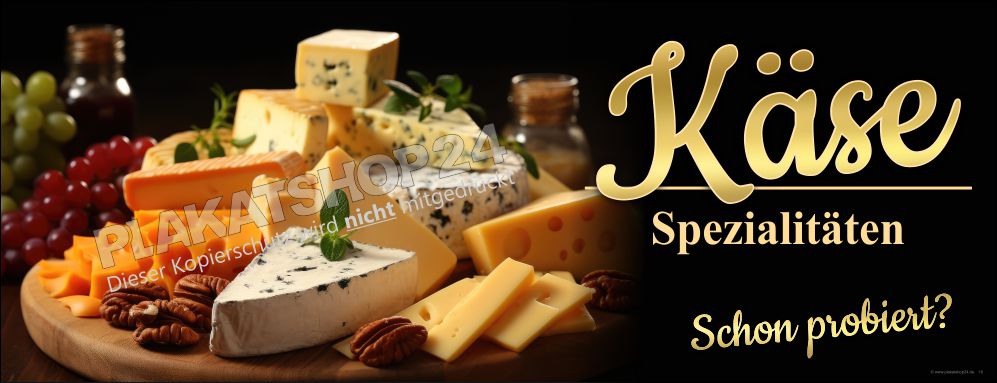Werbebanner für Käse-Spezialitäten