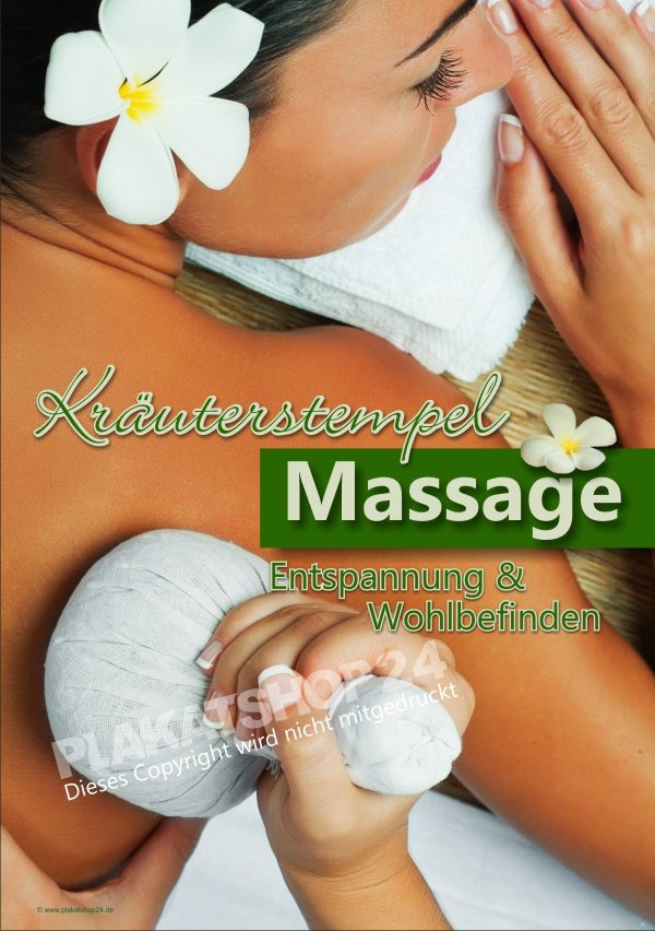 Massage-Poster für Kräuterstempel-Massage