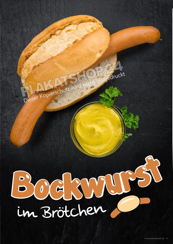 Plakat Bockwurst im Brötchen