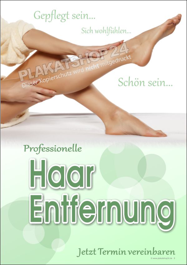 Kosmetikschild (Plakat) für die professionelle Haarentfernung
