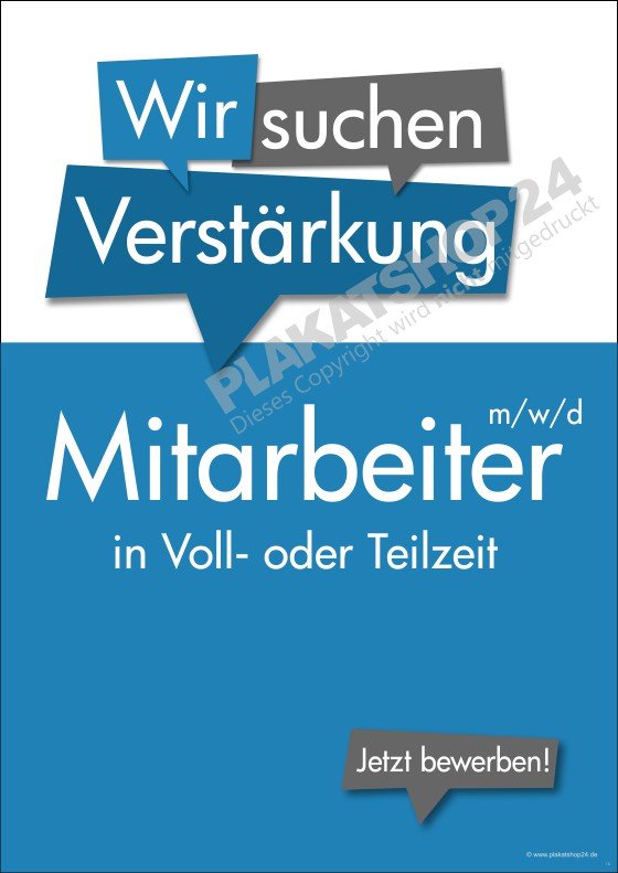 Günstiges Werbeplakat Mitarbeiter gesucht