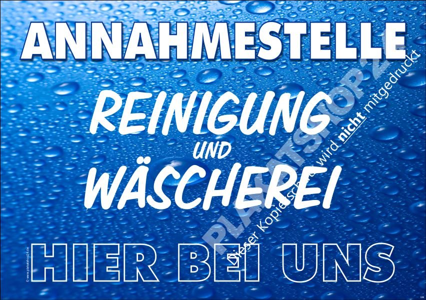 Quer-Plakat Annahmestelle Reinigung und Wäscherei