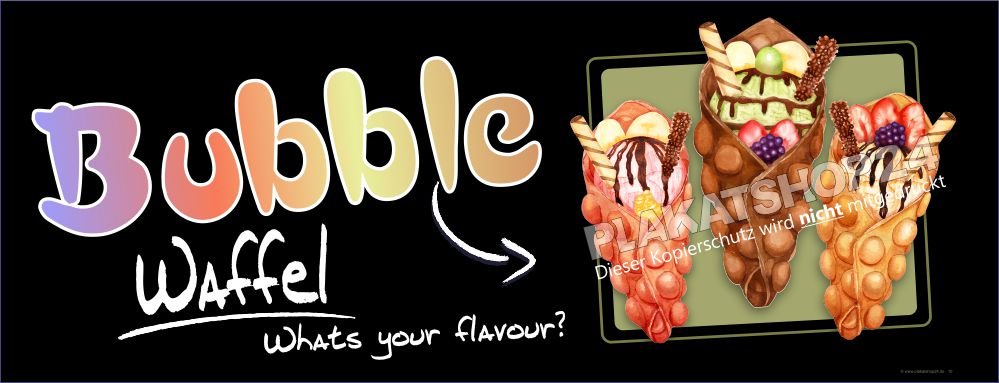 Werbebanner quer Bubble-Waffeln