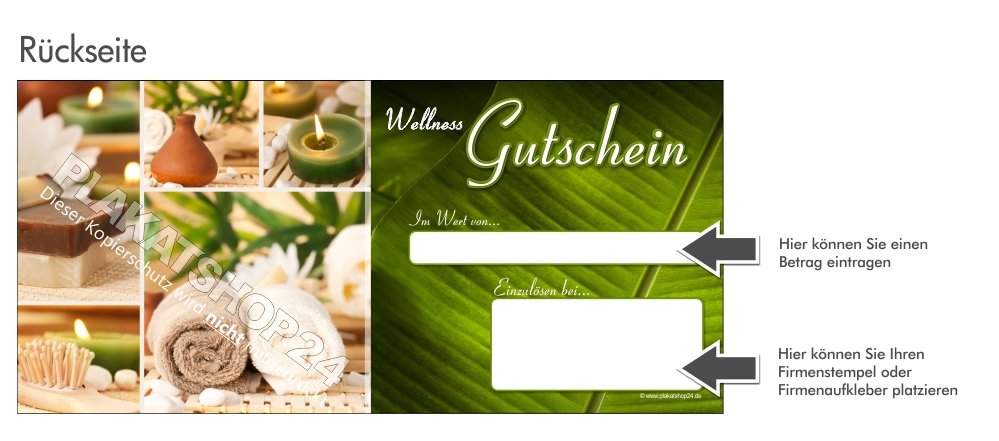 Wellness-Geschenk-Gutschein z.B. für Massagepraxis