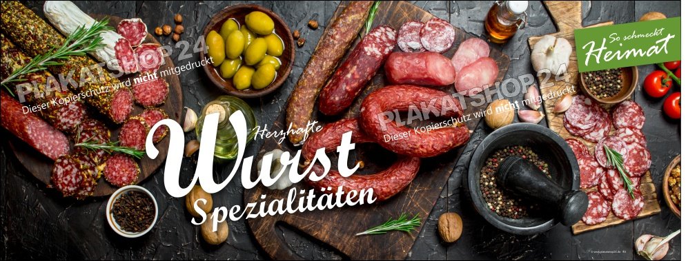 Werbebanner Salamispezialitäten wetterfest