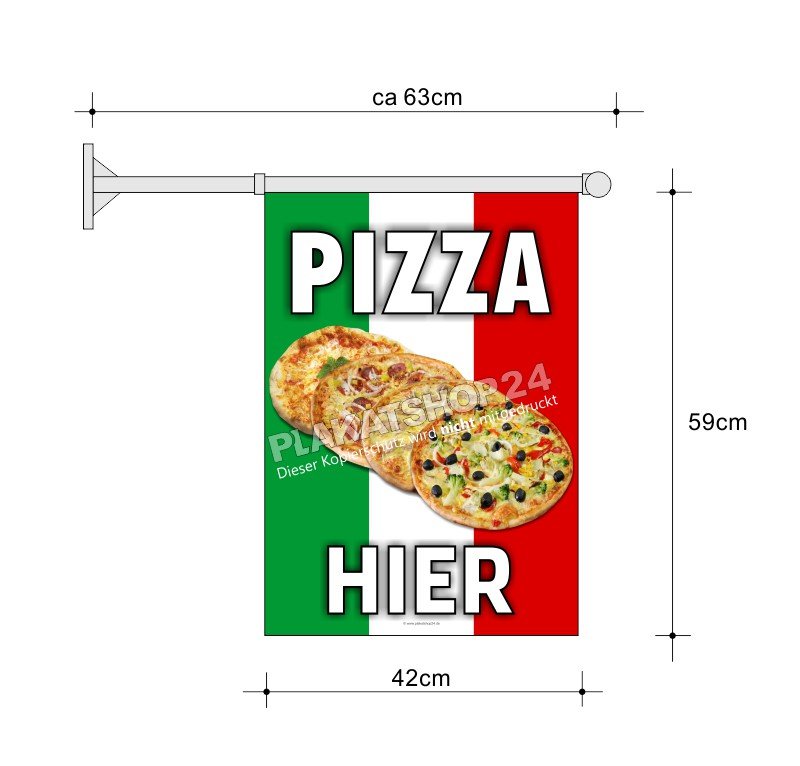 Pizzafahne A2 für Pizza-Reklame