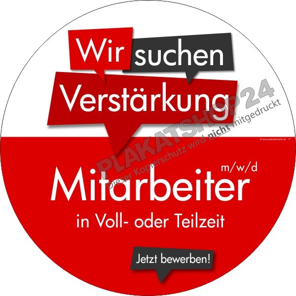 Schaufensteraufkleber für Stellenangebote