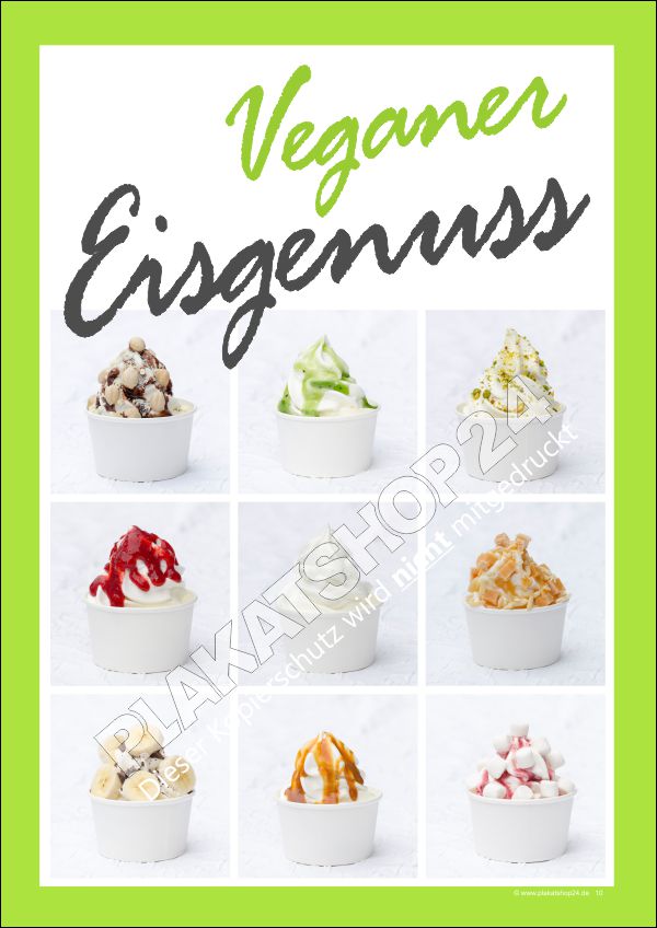 Eisposter für den Verkauf von veganem Eis