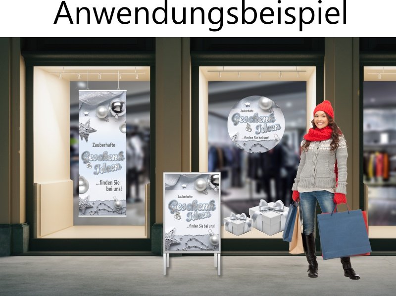 Günstiger silberfarbiger Aufkleber Frohe Weihnachten
