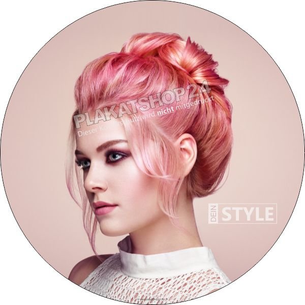 Werbeaufkleber Hochsteckfrisur Farbe