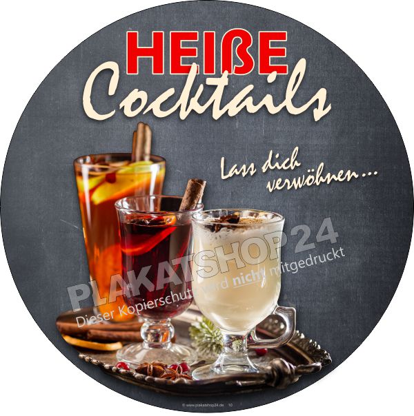 Aufkleber Werbung für heiße Cocktails