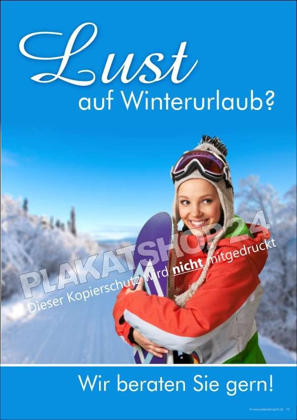 Reiseplakat Winterurlaub Wintersport