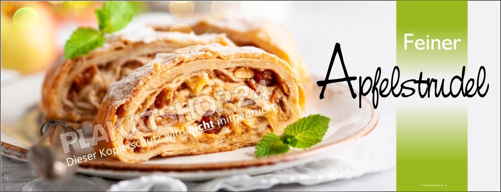Werbebanner Apfelstrudel Bäckerei / Café