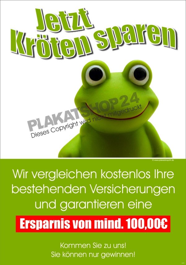 Plakat für Versicherungsmakler Werbung für kostenlosen Versicherungsvergleich